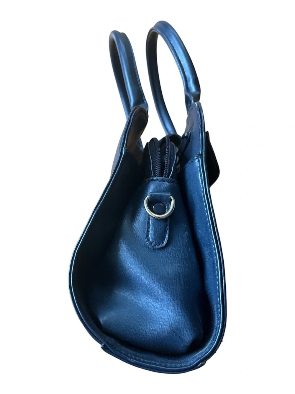 Liz Claiborne Deep Navy Top-Handle Leather Satchel